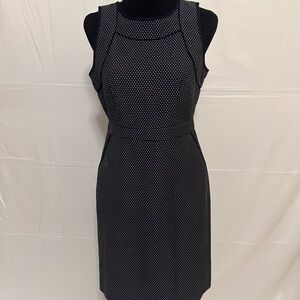 J. Crew Black and White Dotted Midi Dress